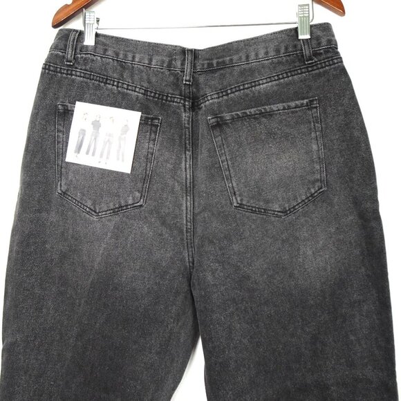 Rhinestone Jeans Simple Society Size 17 Gray Button Fly Cropped Straight Frayed - Picture 6 of 10